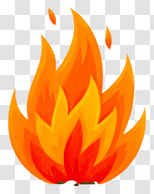Cartoon Fire - Flame Illustration With Red And Yellow Transparent PNG