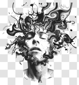 Mental - Abstract Face With Swirling Patterns Transparent PNG