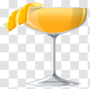 Orange Cocktail - Illustrated Yellow Cocktail In Elegant Glass Transparent PNG