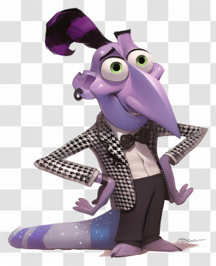 Purple Alien - Quirky Colorful Cartoon Character With Purple Details Transparent PNG