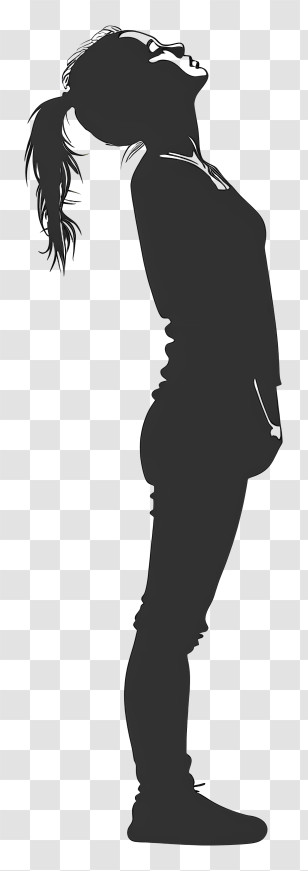 Girl Silhouette - Silhouette Of A Standing Woman Transparent PNG