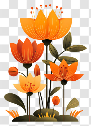 Orange Altar Flowers - Vibrant Orange Flowers Transparent PNG