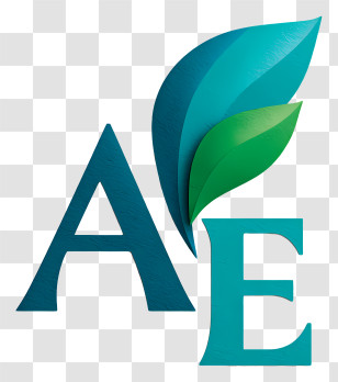 Ae Logo - Teal AE Leaf Logo Transparent PNG