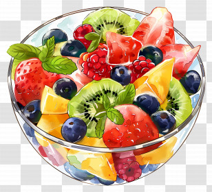 Fruit Salads - Fruit Salad Bowl Illustration Transparent PNG