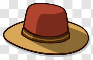 Straw Hat - Brown Wide-Brimmed Hat Transparent PNG