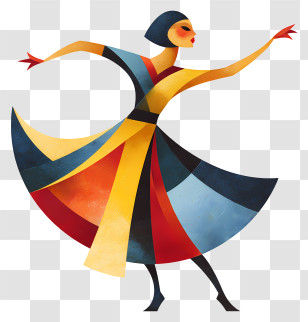 Dancing Queen - Colorful Dancer In Motion Transparent PNG