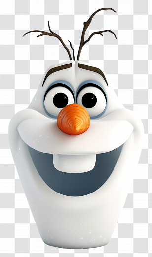 Olaf - Cartoon Snowman With Carrot Nose Transparent PNG