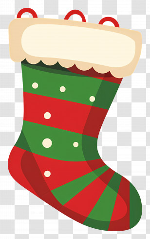 Christmas Socks - Red And Green Christmas Stocking Transparent PNG