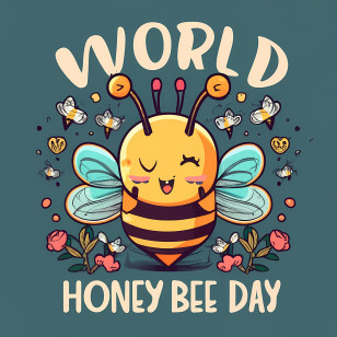 World Honey Bee Day - World Honey Bee Day With Cute Bee Transparent PNG