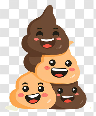 Pile Of Poo Emoji - Stacked Smiling Poop Emojis Transparent PNG