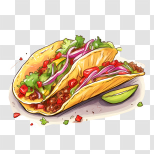 National Taco Day
 - Delicious Tacos With Fresh Ingredients Transparent PNG