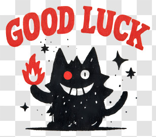 Good Luck - Good Luck Cute Monster Graphic Transparent PNG