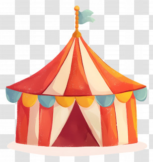 Circus Tent - Colorful Striped Circus Tent For Events Transparent PNG