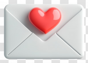 Love Mail - Love Envelope With Heart Design Transparent PNG