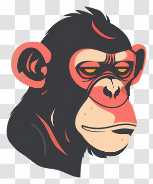 Monkey Head - Chimpanzee Illustration Transparent PNG