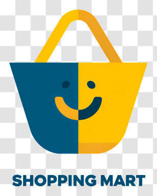 Shopping Mart - Smiling Shopping Bag Logo Transparent PNG