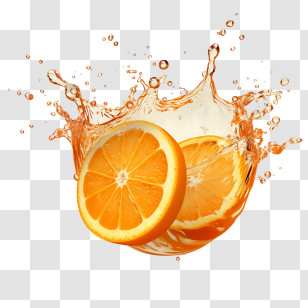 Water Splash
 - Fresh Orange Slices With Juice Splash Transparent PNG