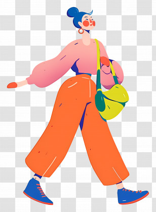 Fashion Model - Stylish Woman Walking Transparent PNG