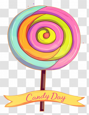 National Candy Day - Colorful Lollipop For Candy Day Transparent PNG