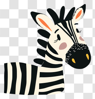 Zebra - Cute Cartoon Zebra Illustration Transparent PNG