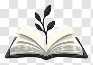 Education Logo - Open Book With Plant Illustration Transparent PNG