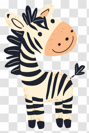 Zebra - Adorable Cartoon Zebra Transparent PNG