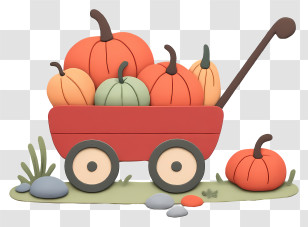 Pumpkin Wagon - Stylized Pumpkin Wagon Transparent PNG