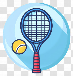 Tennis - Tennis Racket And Ball Graphic Design Transparent PNG
