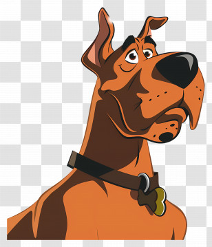 Scooby Doo - Cartoon Dog With Collar In Animated Style Transparent PNG