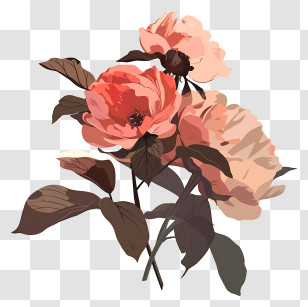 Peony Flower Arrangement - Elegant Peonies In Soft Pink Shades Transparent PNG