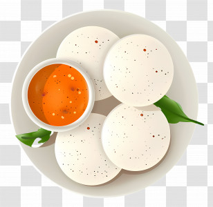 Idli - Traditional South Indian Idli With Chutney Transparent PNG