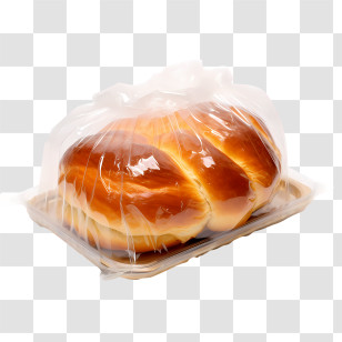 Challah Bread - Fresh Bread In Plastic Wrap Transparent PNG