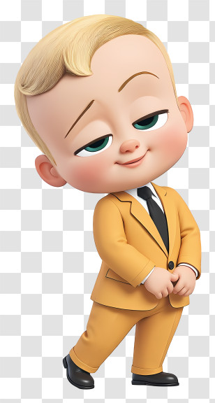Boss Baby - Smug Baby In Yellow Suit Transparent PNG