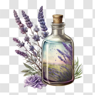 Vintage Lavender
 - Lavender Essential Oil Bottle With Flowers Transparent PNG