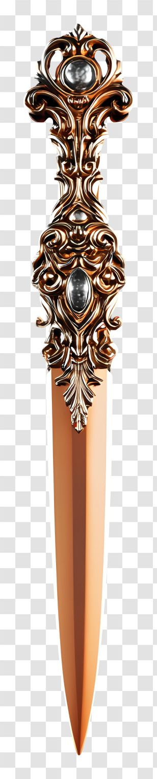 Elegant Knife - Intricate Ornate Dagger Design Transparent PNG