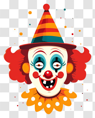Clown - Cheerful Cartoon Clown With Hat Transparent PNG