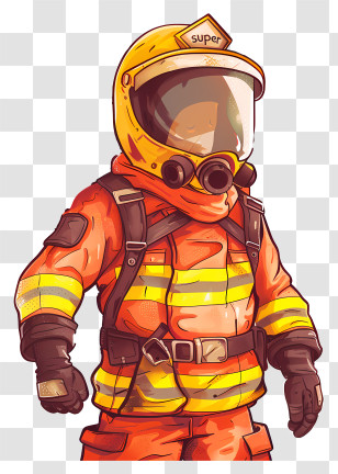 International Firefighters Day - Firefighter In Protective Gear Illustration Transparent PNG