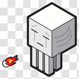 Minecraft - Minecraft Ghast With Fireball Transparent PNG