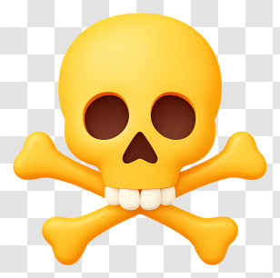Skull And Crossbones Emoji - Yellow Skull And Crossbones Transparent PNG