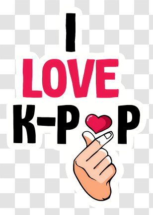 Kpop - I Love K-Pop Sign Transparent PNG