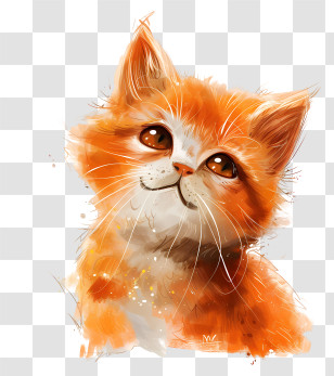 Silly Cat - Adorable Orange Kitten Transparent PNG