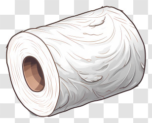 Sketch Style Toilet Tissue - Cartoon Style Toilet Paper Roll Transparent PNG