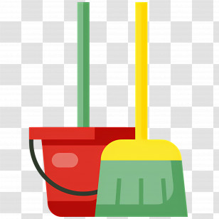 Cleaning Mop - Red Bucket And Broom For Cleaning Transparent PNG