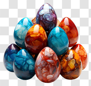 Marbled Eggs - Colorful Marble Pattern Decorative Eggs Transparent PNG