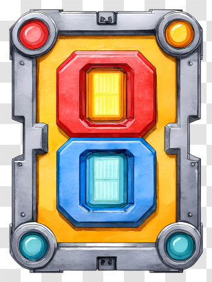Countdown Clock Icon - Colorful Game Badge Number Eight Transparent PNG