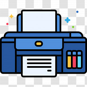 Printer - Colorful Printer With Paper Transparent PNG