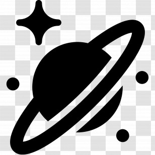 Planets - Planet With Rings And Stars Icon Transparent PNG