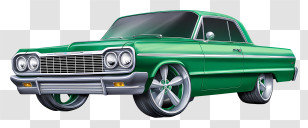 Low Rider Car - Green Classic Car Transparent PNG