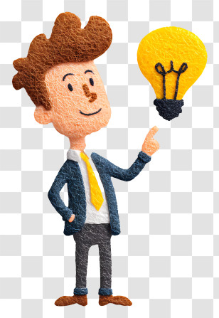 Businessman Giving Business Ideas - Cartoon Man With Bright Idea Transparent PNG