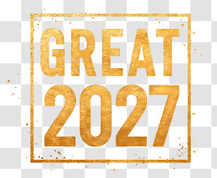 Great 2027 - Gold Glitter GREAT 2027 Transparent PNG